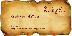 Krakker Éva névjegykártya